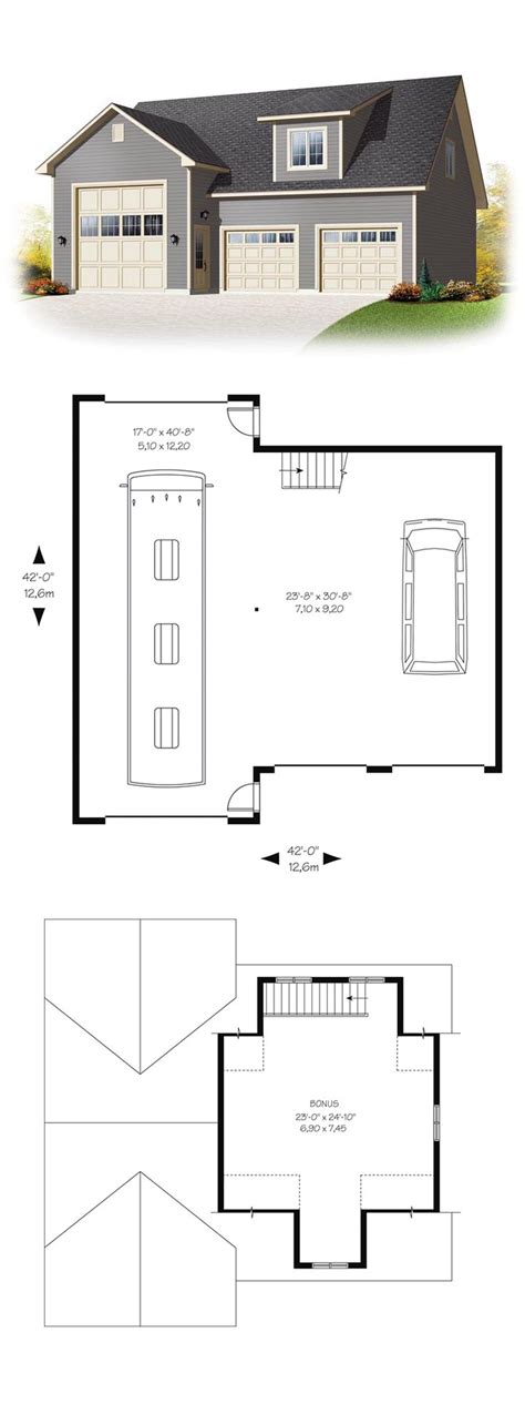 Country Style Car Garage Apartment Plan Number Rv Storage