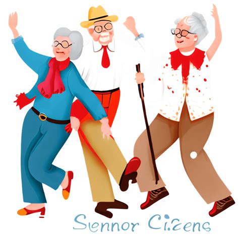 Joyful Senior Citizens Line Dancing Graphic · Creative Fabrica