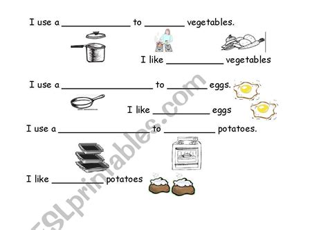 English Worksheets Cooking Methods