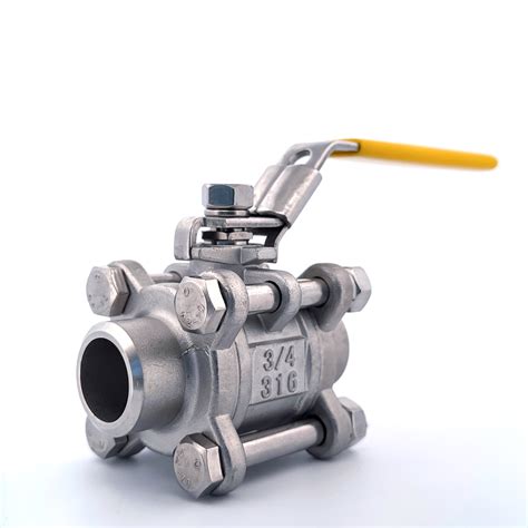 3 4 316 Stainless Steel Butt Welded Ball Valve 3 Piece Gwende