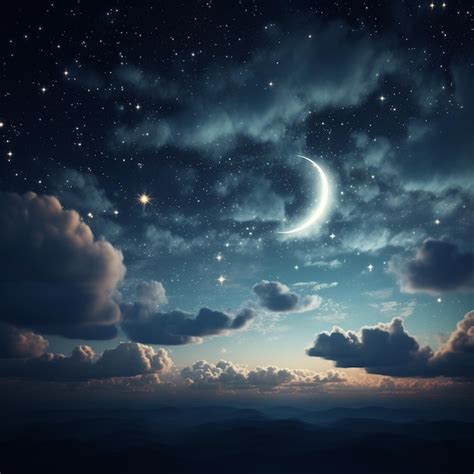 Premium AI Image | Night sky with clouds and moon