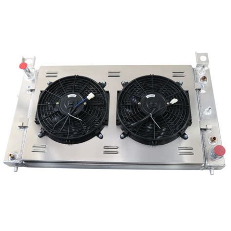 Row Aluminum Radiator Shroud Fan Kit Fit Chevy Silverado