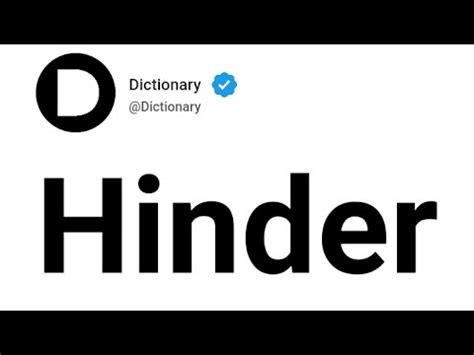 Hinder Meaning In English Youtube