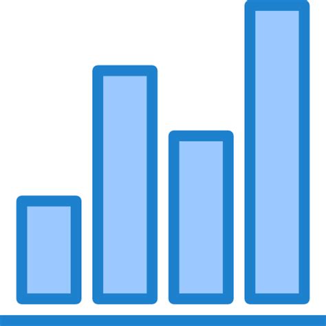 Bar Chart Srip Blue Icon