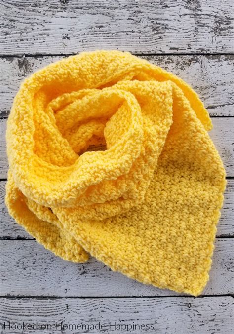 Lemon Peel Triangle Scarf Crochet Pattern - Hooked on Homemade Happiness