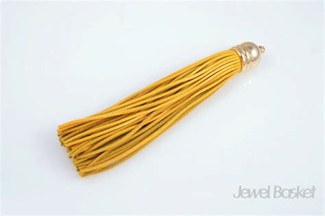 1pcs Yellow Color Genuine Leather Tassel With Gold Cap Etsy