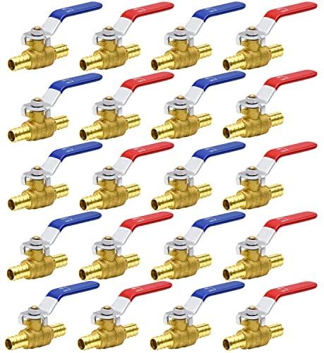 Snapklik 20pcs PEX Ball Valves 1 2 PEX Brass Full Port Shut Off