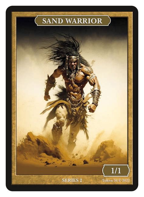 Sand Warrior Token Series 2 Of Givememana S Tokens Magic The Gathering