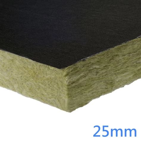 25mm Rockwool Rw5 Black Tissue Faced Slab A1 Pack Of 8