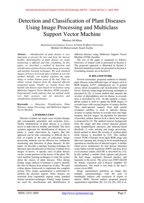 Pdf Detection And Classification Of Plant Diseases Using Image