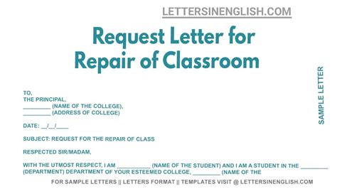 Request Letter For Repair Of Classroom Letter Requesting To Repair