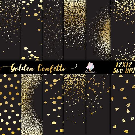 Gold Confetti Confetti Overlays Confetti Clip Art Wedding - Etsy