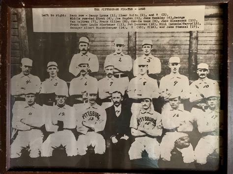 Framed Reproduction 1893 Pittsburgh Pirates Team Photo Circa 1950