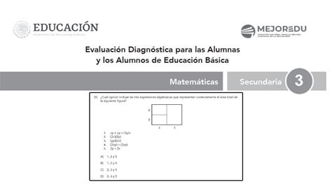 Examen Diagnostico Tercero De Secundaria Mejoredu Problema 20 Youtube