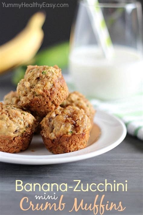 Banana Zucchini Mini Crumb Muffins Yummy Healthy Easy