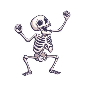 Flat Color Of A Cartoon Dancing Skeleton Flat Design Color Colour