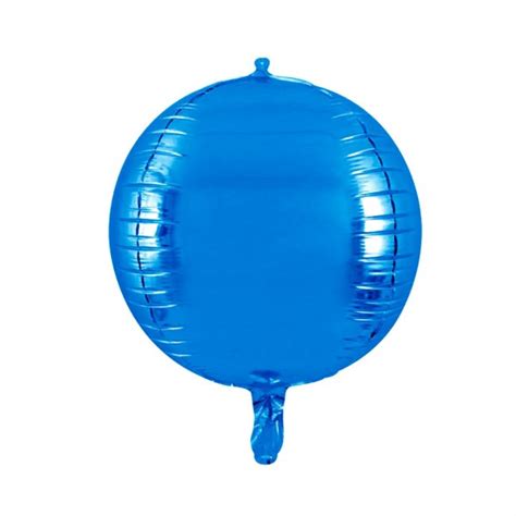 balão metalizado FOIL bola 4d esfera azul claro 55 cm Balões Express