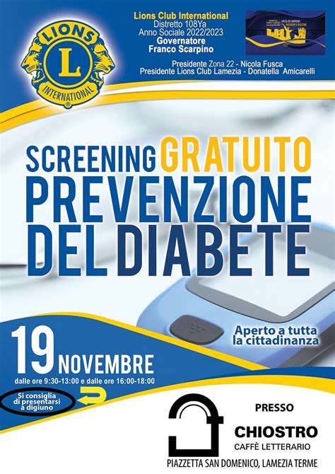 Screening Gratuito Per La Prevenzione Del Diabete