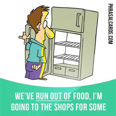 “Run out of” means “to use all of something and not have any left ...