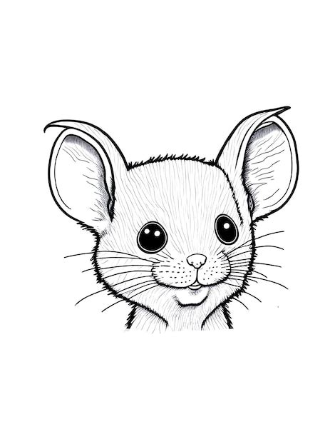 Premium Ai Image Easy Rat Coloring Page For Kids