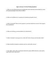 Upper And Lower Gi Critical Thinking Questions Docx Upper And Lower