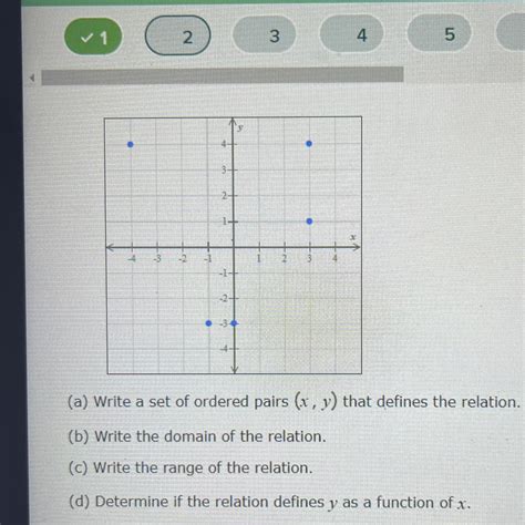 A Write A Set Of Ordered Pairs Y That Defines The Relation B