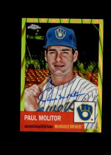 Paul Molitor 2022 Topps Yellow Refractor Authentic Autographed Card EBay