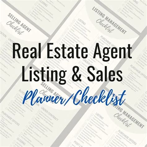 Listing Checklist Printable Checklist Daily Checklist Real Estate