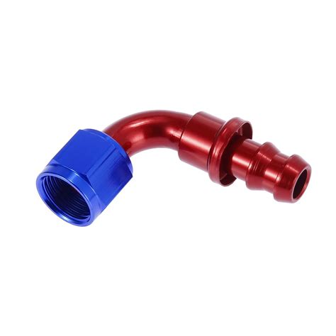 Pcs An Degree Push Lock Hose Fitting Barb End Adapter Fuel Oil