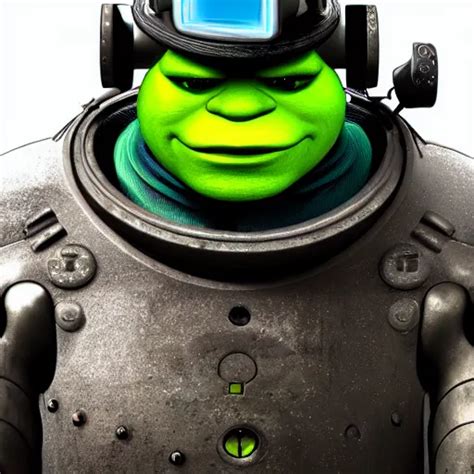 Cyberpunk Robot Shrek Digital Art Stable Diffusion OpenArt