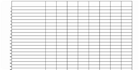 Blank Spreadsheet Template Printable