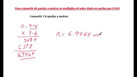 Conversión De Yardas A Metros Y Viceversa Segundo Grado Youtube