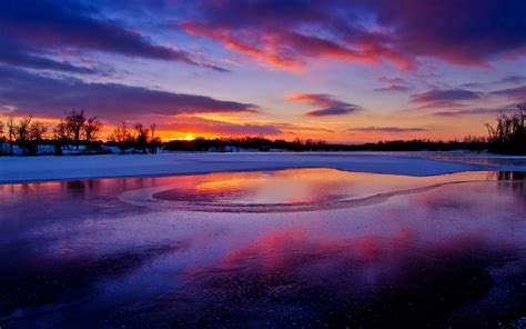 Winter Sunset Wallpapers Wallpaper Cave