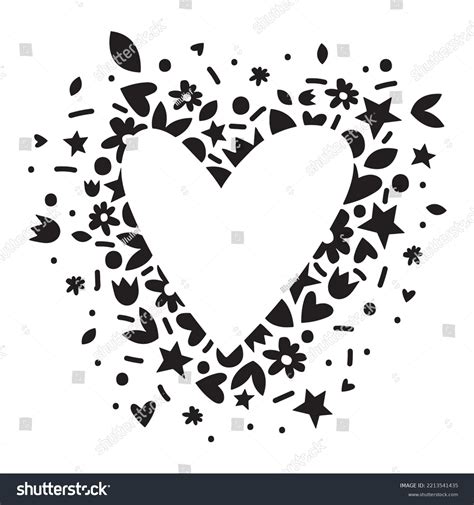 Valentine Heart Silhouette Vector Illustration Stock Vector (Royalty ...