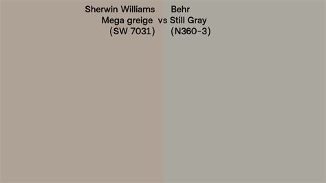 Sherwin Williams Mega Greige Sw 7031 Vs Behr Still Gray N360 3 Side