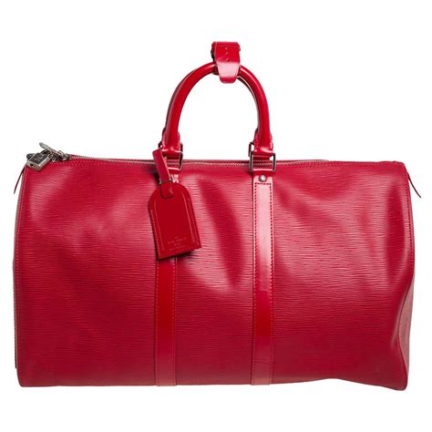 Vintage Louis Vuitton Keepall 45 Red Epi Leather Travel Bag At 1stdibs