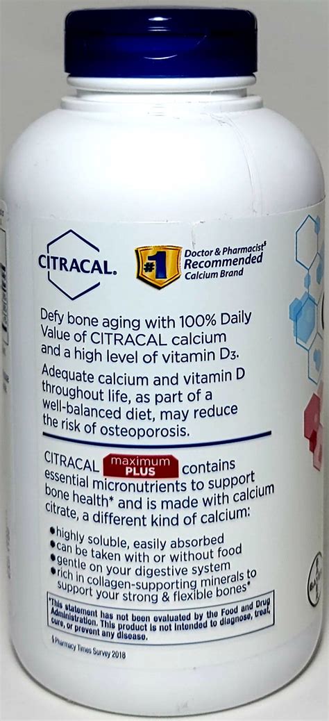 Citracal Calcium Supplement Maximum Plus D3 280 Coated Caplets