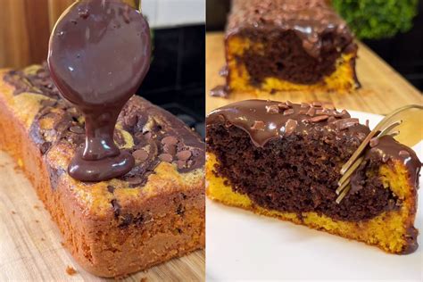 Melhor Receita De Bolo De Cenoura Mesclado Gotas De Chocolate