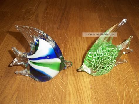 Glas Figuren Fische 2 Teilig Mit Lufteinschlüssensammlermurano