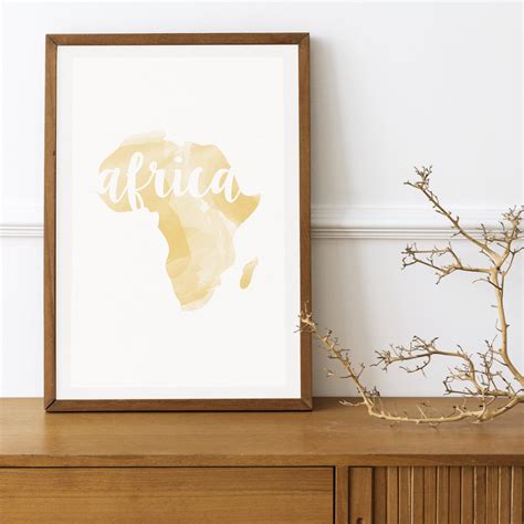 AFRICA Map Wall Art Digital Download African Continent - Etsy