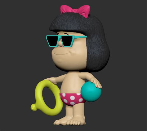 Archivo Obj Mafalda En La Playa Quino Fan Art Personaje Argentino