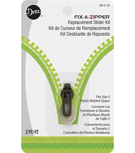 Dritz Fix-A-Zipper Metal Replacement Slider for 5 mm Plastic Zipper | JOANN