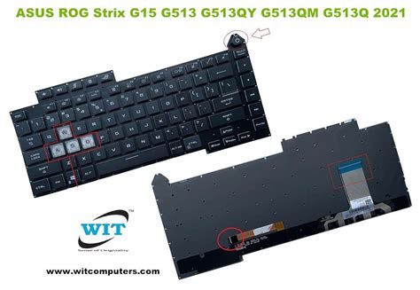 Laptop internal RGB Gaming Keyboard/Keypad for ASUS ROG Strix G15 G513 ...