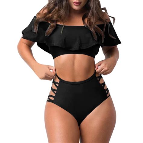 TAGOLD High Waist Bikini Set Push Up Swimsuit Bathing Suit Swimsuits