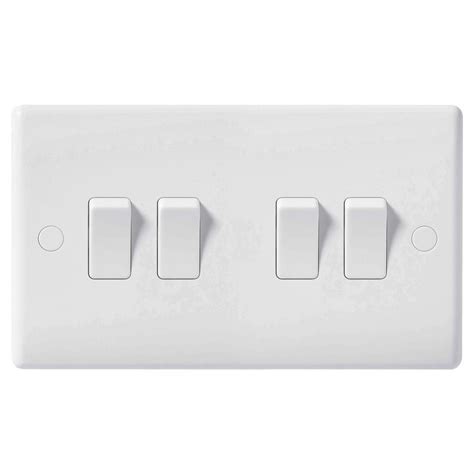 Wholesale Nexus White Moulded 4 Gang 2 Way Switch Ck Electricals