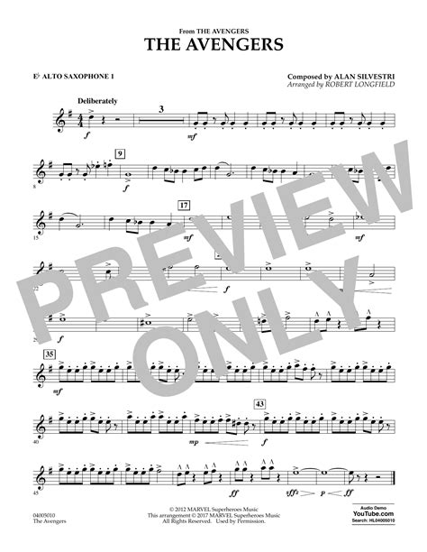 The Avengers Eb Alto Saxophone 1 By Robert Longfield Sheet Music For Concert Band At Sheet