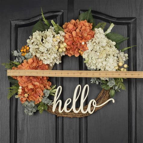 18 Hydrangea Fall Wreath With Berries For Outdoor Or Indoor Front Door Decor In Autumn