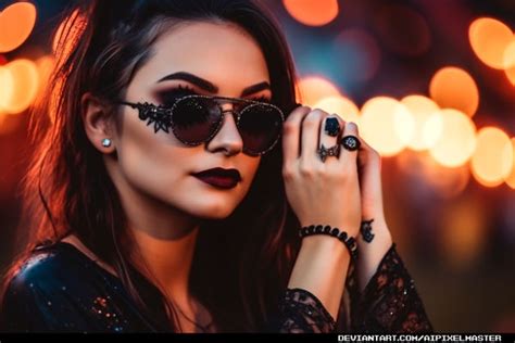 Sexy Goth Babe With Sunglasses By Aipixelmaster On Deviantart