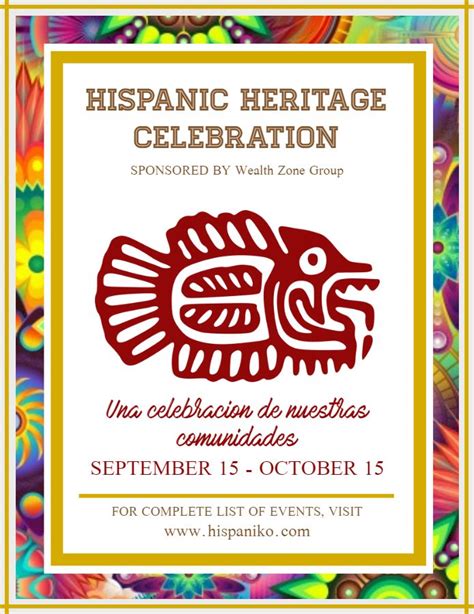 Hispanic Heritage Month Flyer Template Free