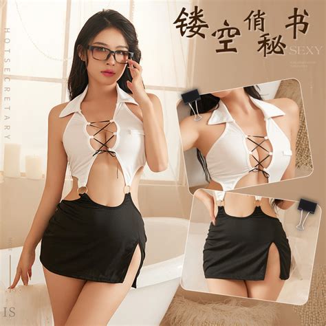 Ready Store Sexy Lingerie Open Crotch Free Nightdress Jumpsuit Character Uniform Temptation